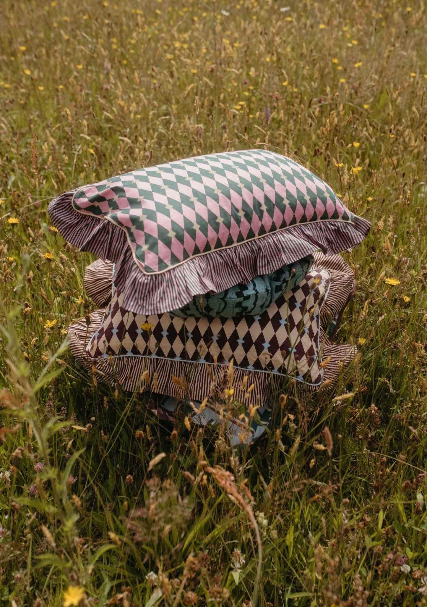 TBCo - Cotton Cushion Cover in Pink Harlequin