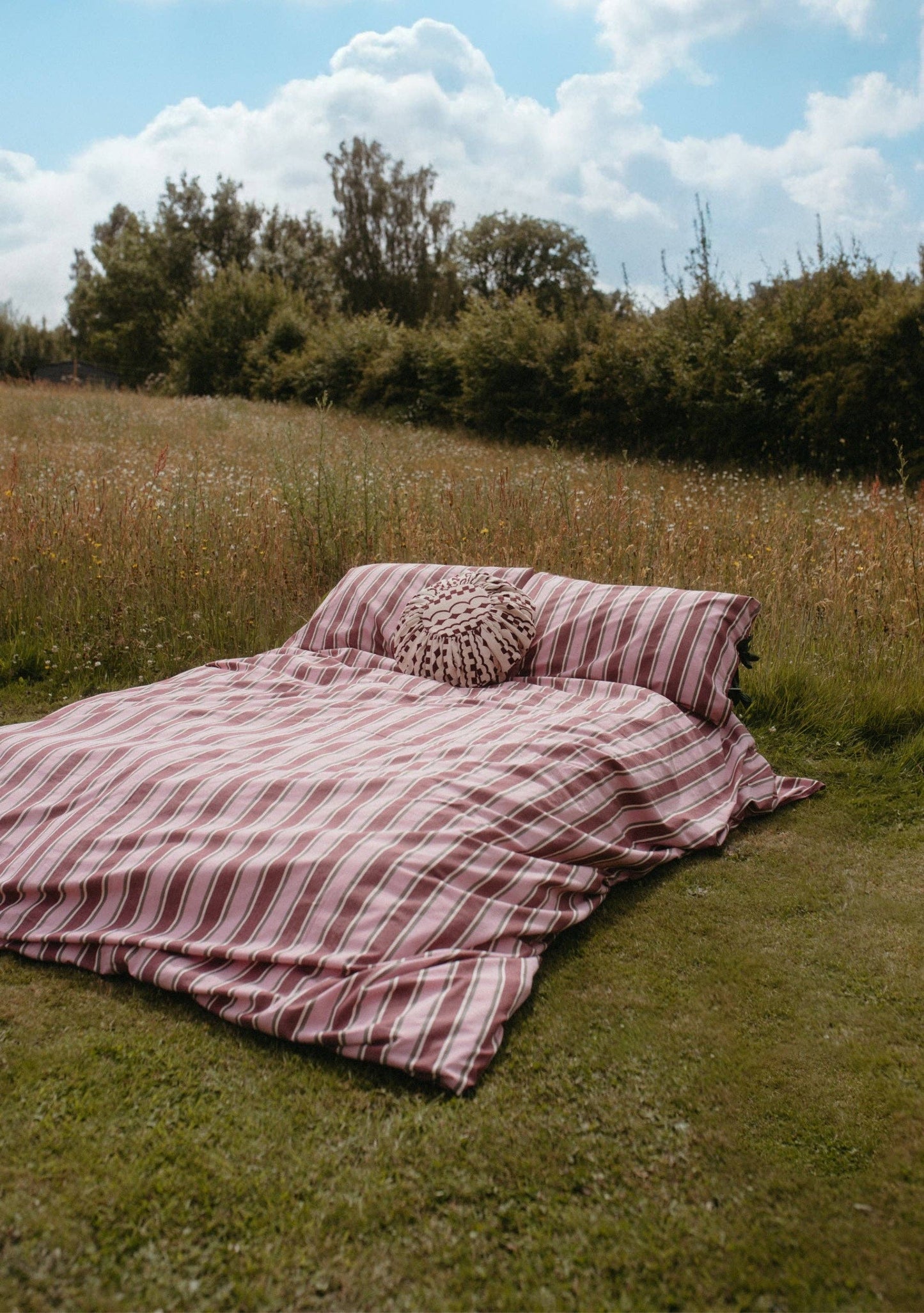TBCo - Cotton Cushion Cover in Pink Checker Stripe