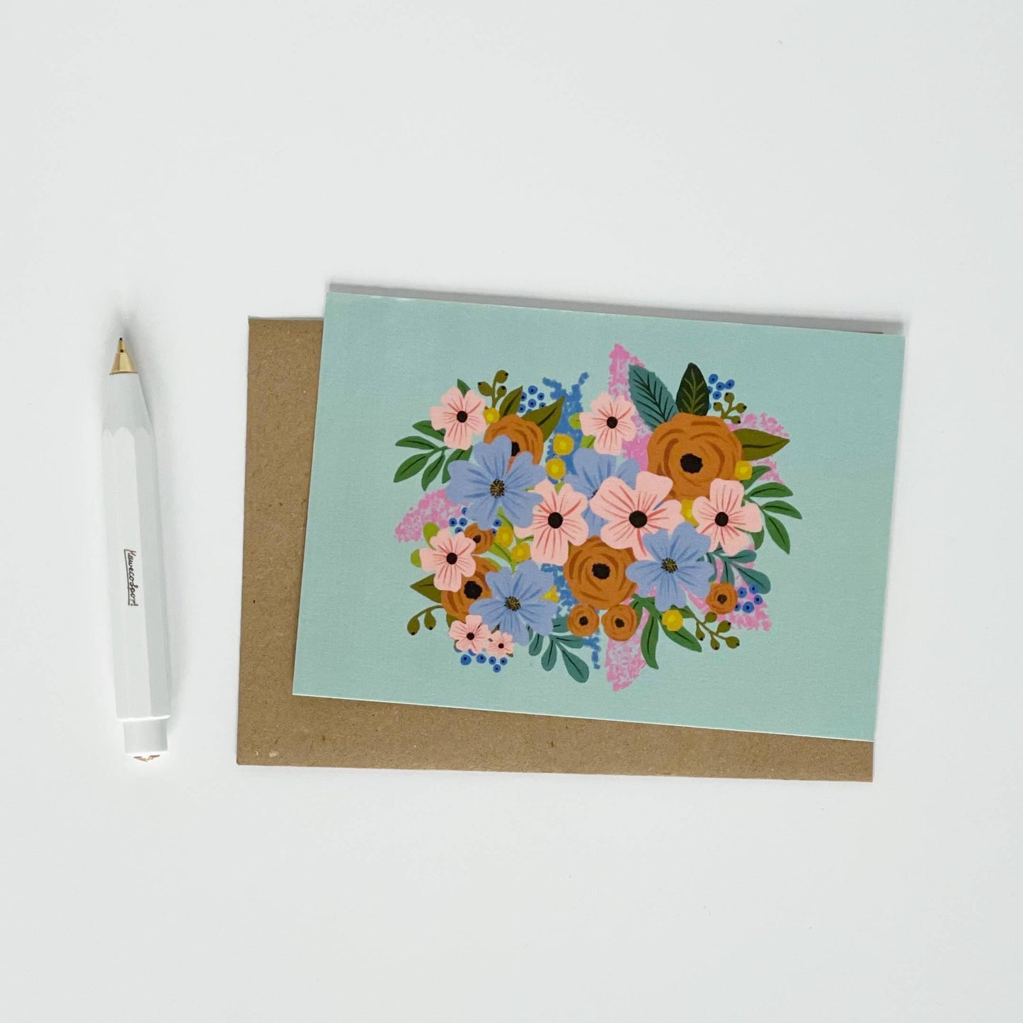 Lomond Paper Co - Green Flower Blank Greeting Card
