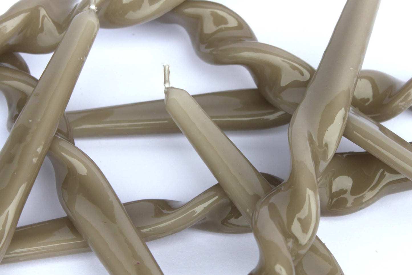 TWIST TAPER CANDLES SET OF 3 | MINK | MÆGEN