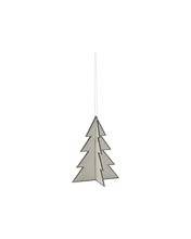 Paper Tree Christmas Decorations Set of 2 | white + silver