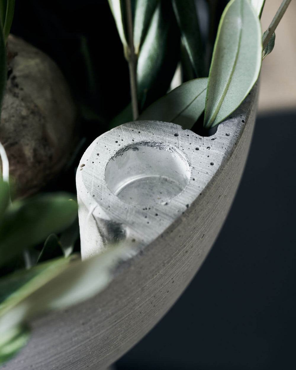 MARB CANDLE HOLDER BOWL | GREY | POLYSTONE | BY HOUSE DOCTOR