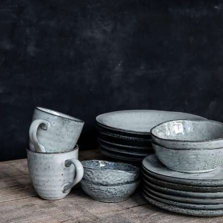 SIDE PLATE | RUSTIC | GREY/BLUE | 20.5CM| BY HOUSE DOCTOR