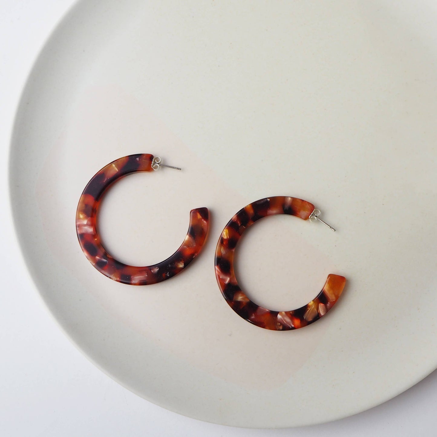 Custom Made - Rosa Tortoiseshell Statement Hoop Earrings