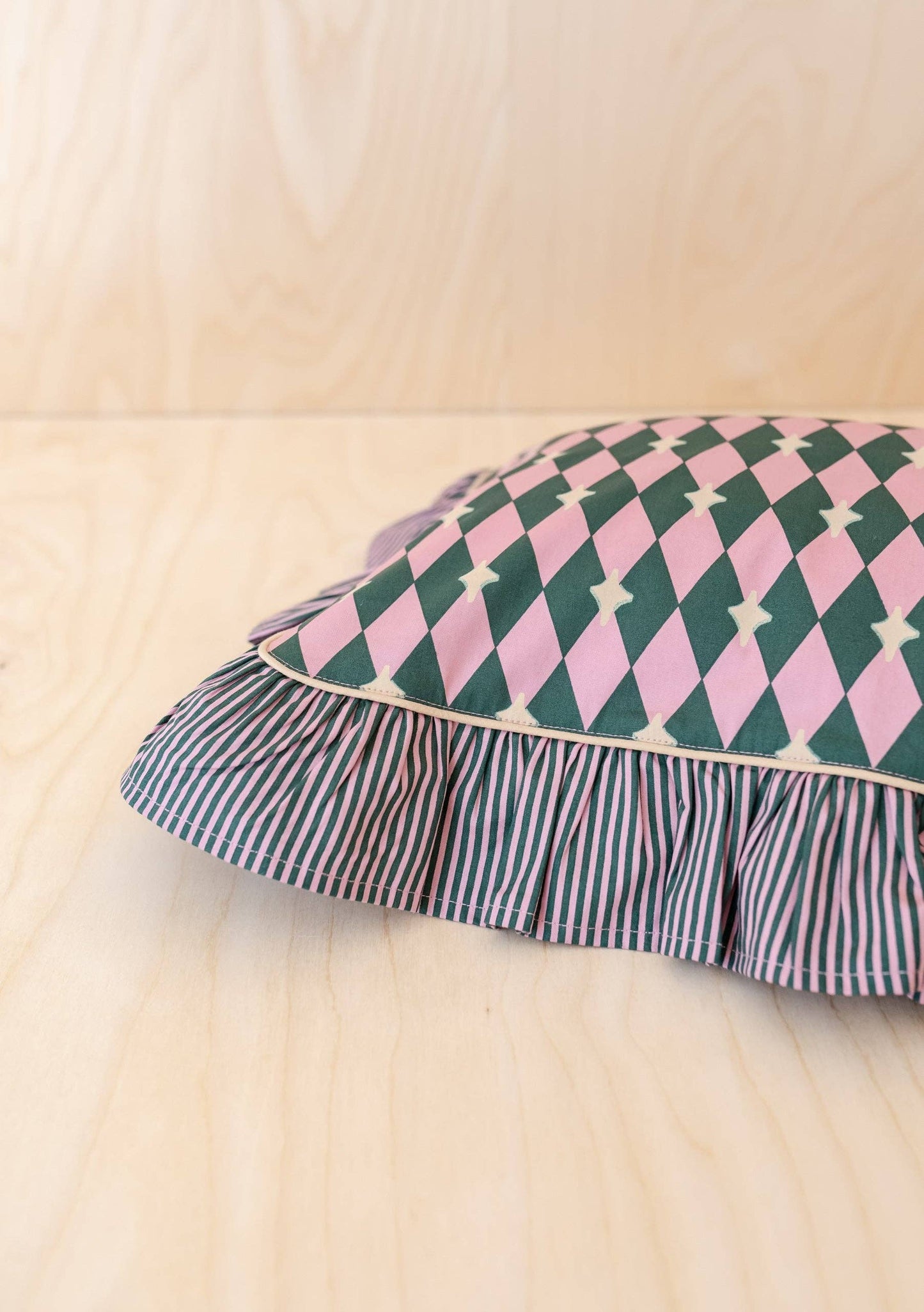 TBCo - Cotton Cushion Cover in Pink Harlequin