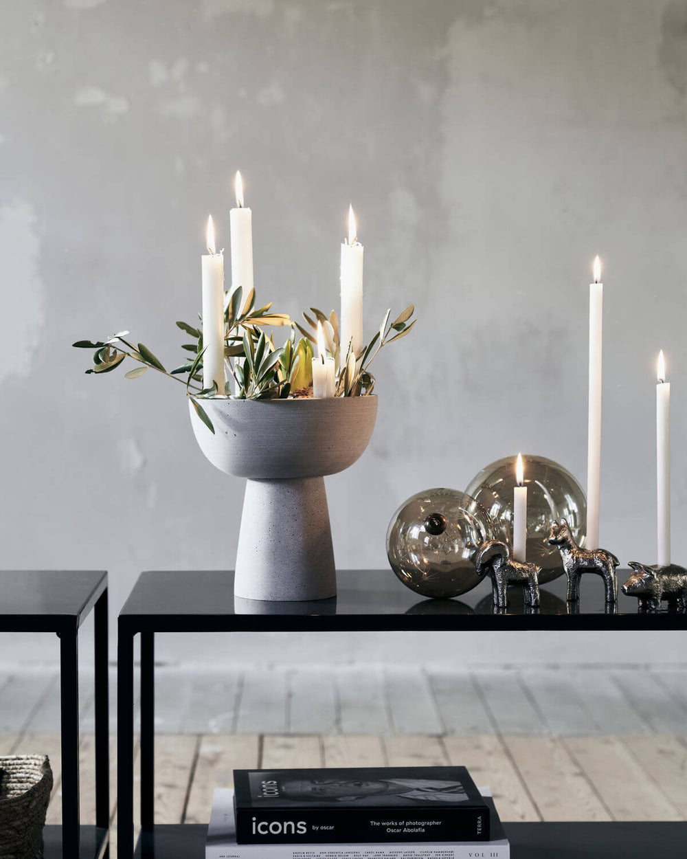 MARB CANDLE HOLDER BOWL | GREY | POLYSTONE | BY HOUSE DOCTOR