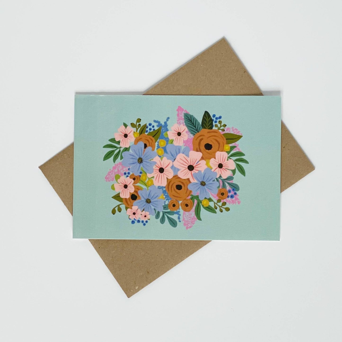 Lomond Paper Co - Green Flower Blank Greeting Card