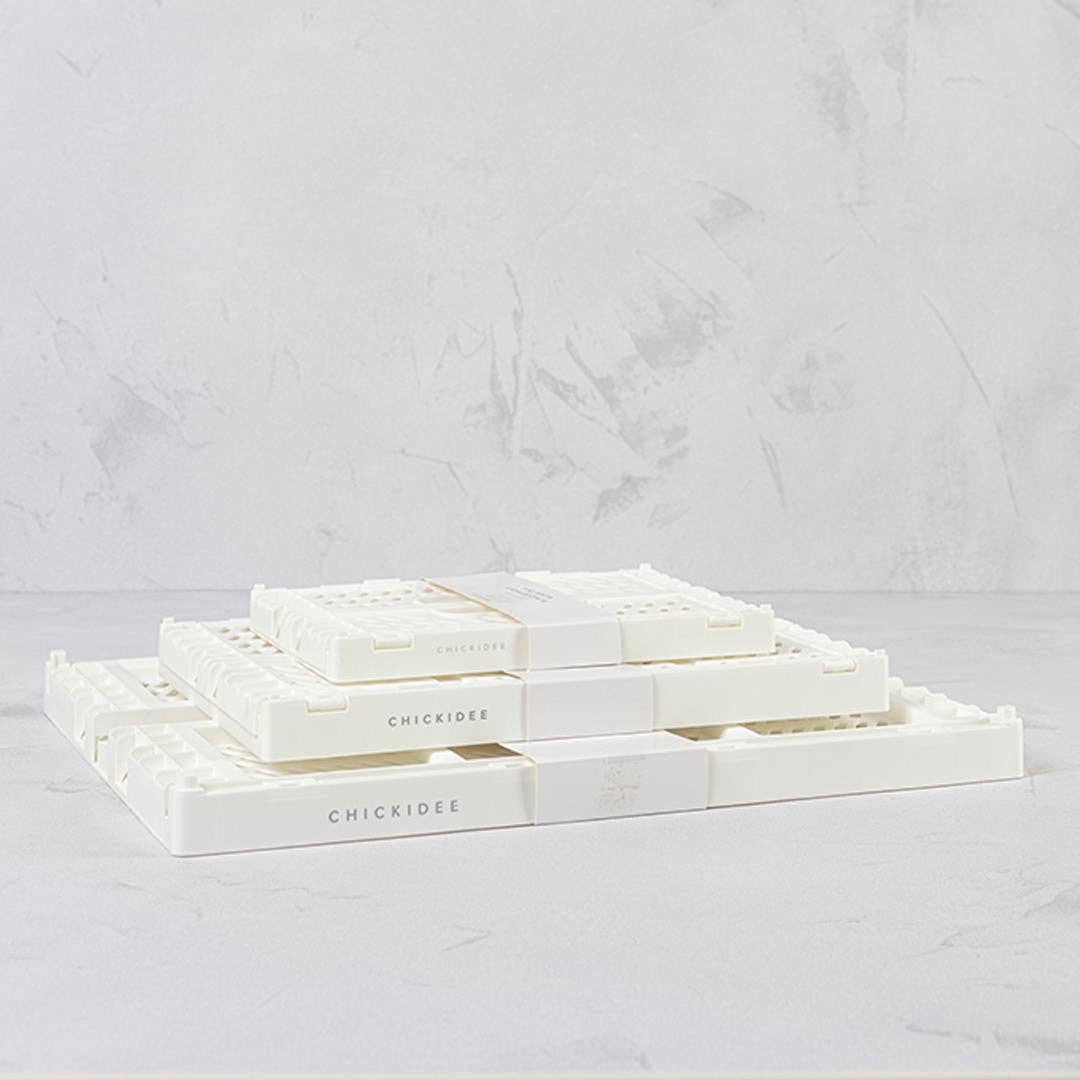MINI FOLDING STORAGE CRATE | WHITE | CHICKIDEE