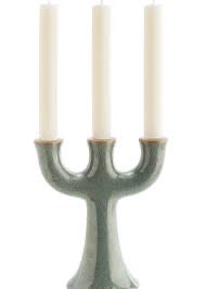 STONEWARE CANDLE HOLDER | GREEN | MADAM STOLTZ