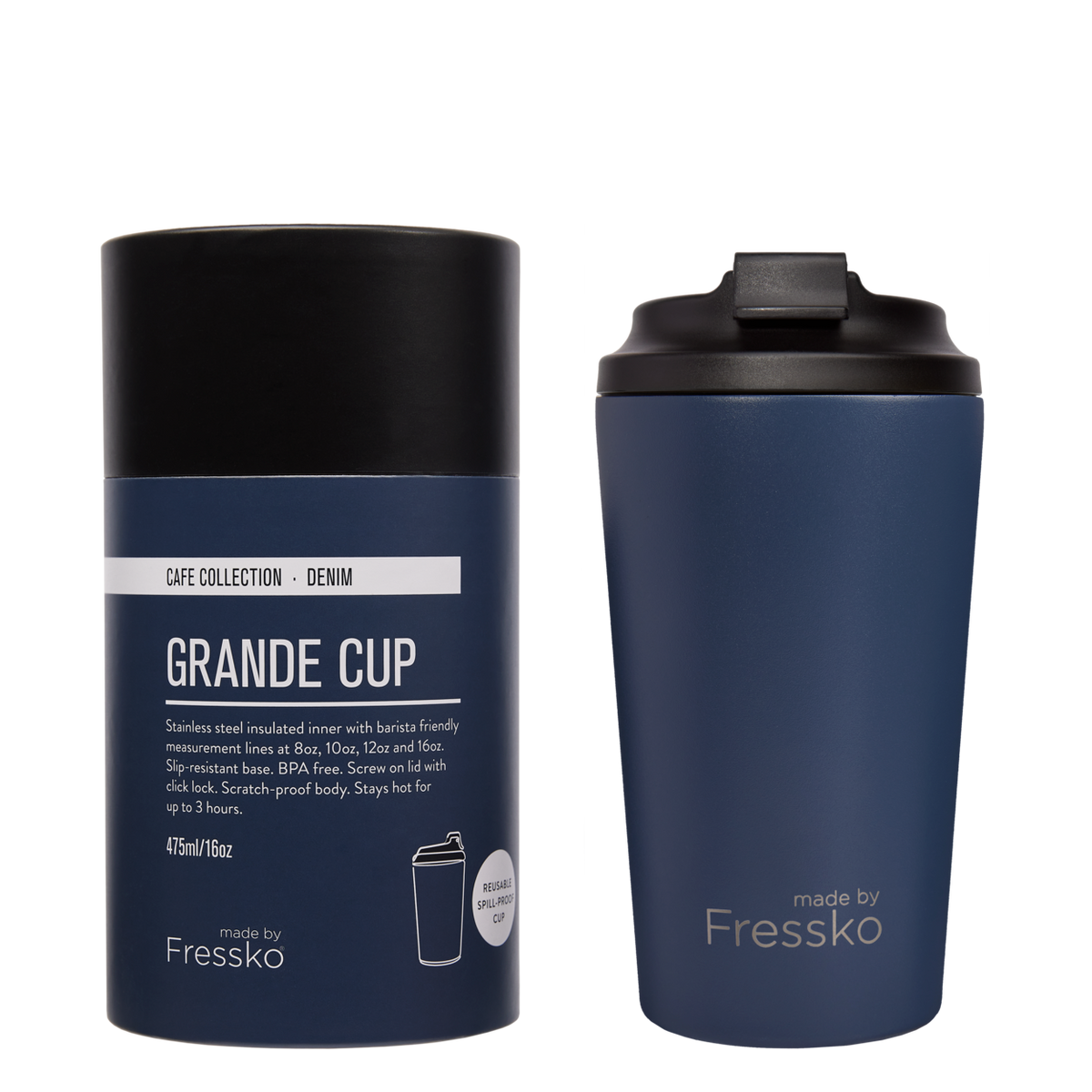 Made By Fressko - Denim - Reusable Cup (Stainless Steel)