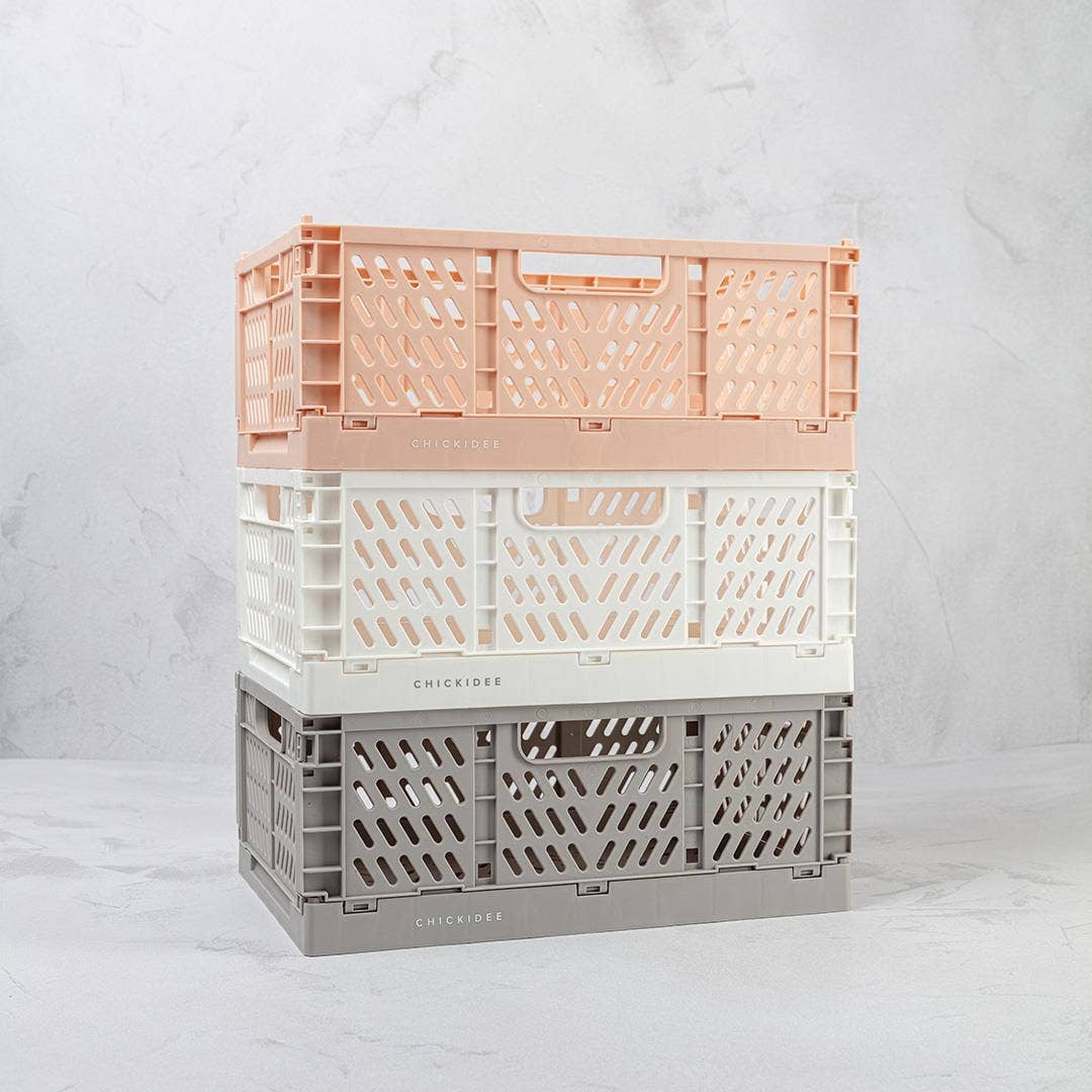 MINI FOLDING STORAGE CRATE | WHITE | CHICKIDEE