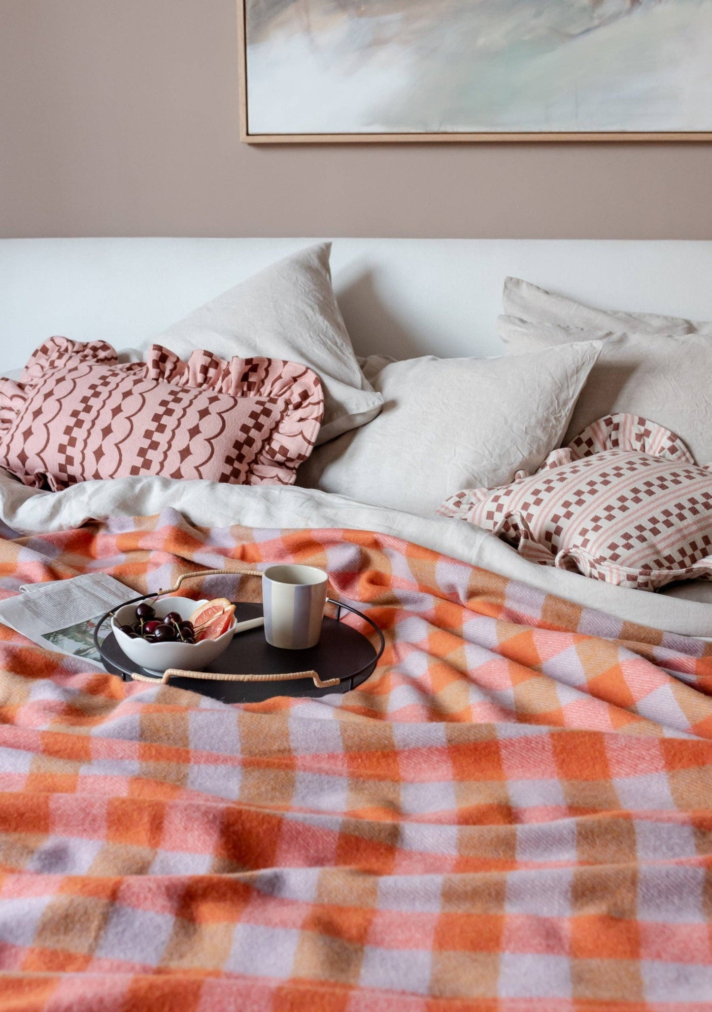 TBCo - Cotton Cushion Cover in Pink Stripe