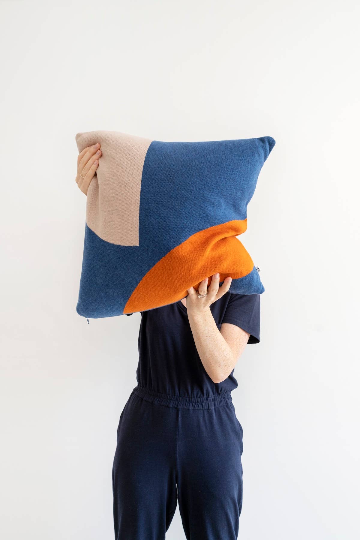 COTTON KNIT CUSHION | ILO BLUE | SOPHIE HOME