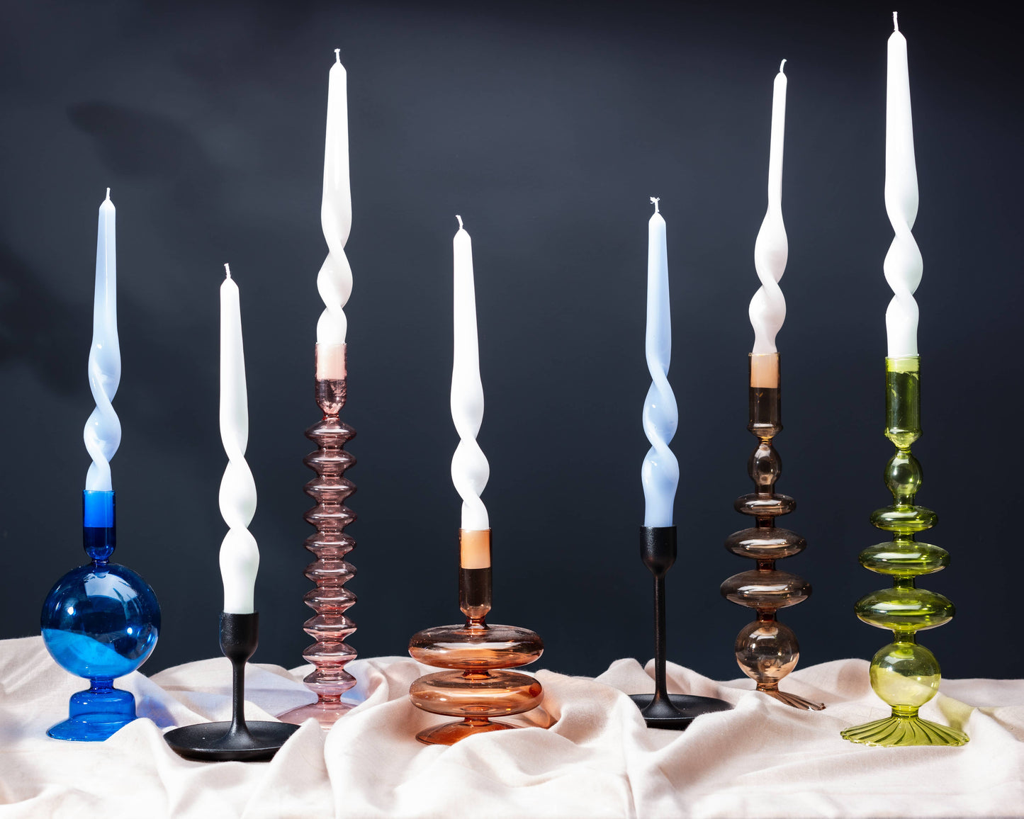 TWIST TAPER CANDLES SET OF 3 | WHITE | MÆGEN