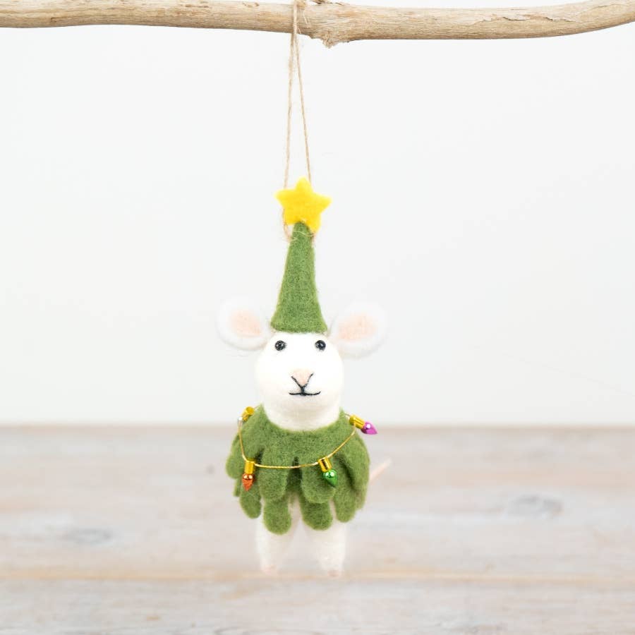 Gainsborough Giftware x Portland Living - Christmas Tree Mouse Hanger, 15cm