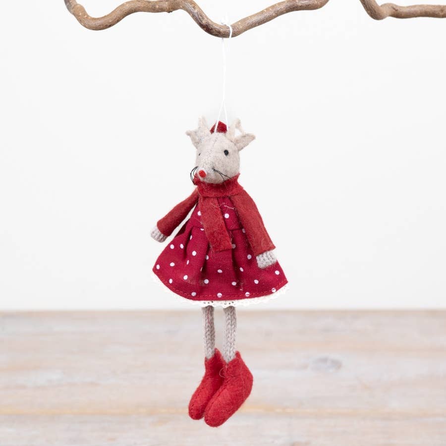 Gainsborough Giftware x Portland Living - Dotty Christmas Mouse, 16cm