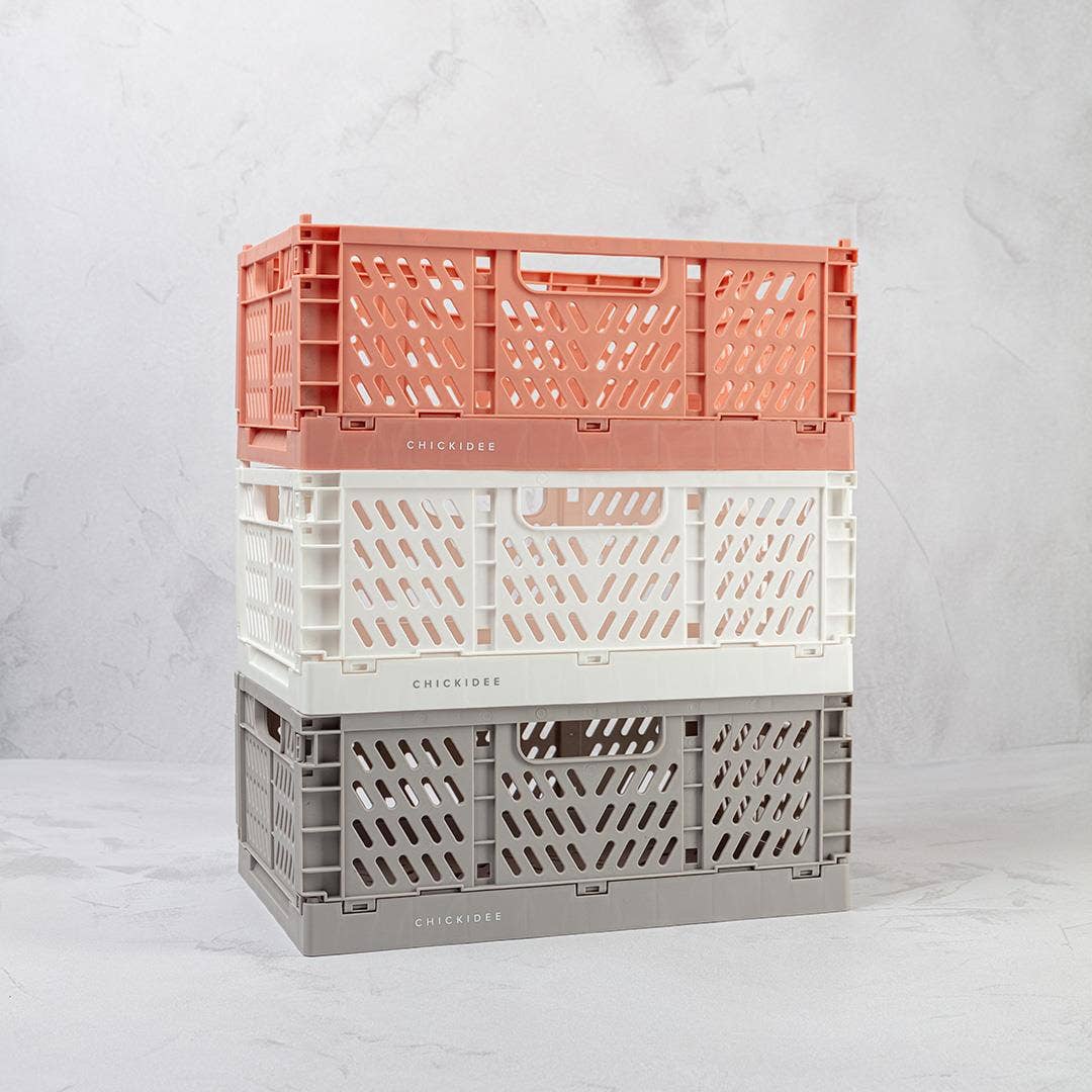 MINI FOLDING STORAGE CRATE | WHITE | CHICKIDEE