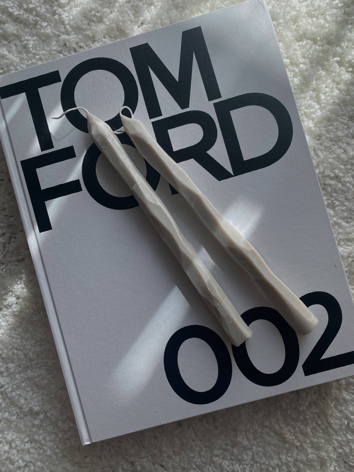 HAND CARVED TAPERED CANDLE | STONE | VEGAN SOY | SOIE LONDON