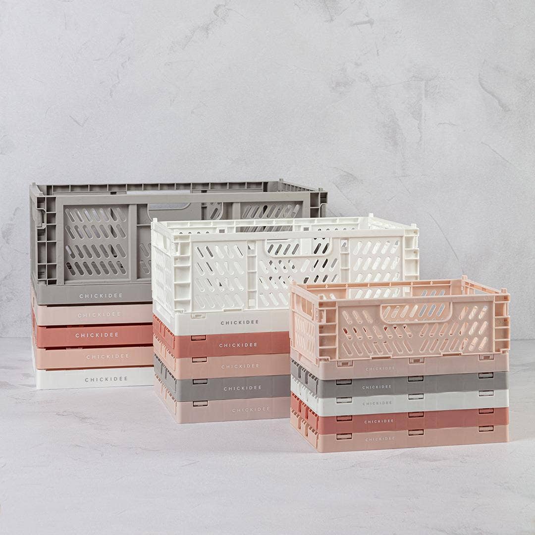 MINI FOLDING STORAGE CRATE | WHITE | CHICKIDEE