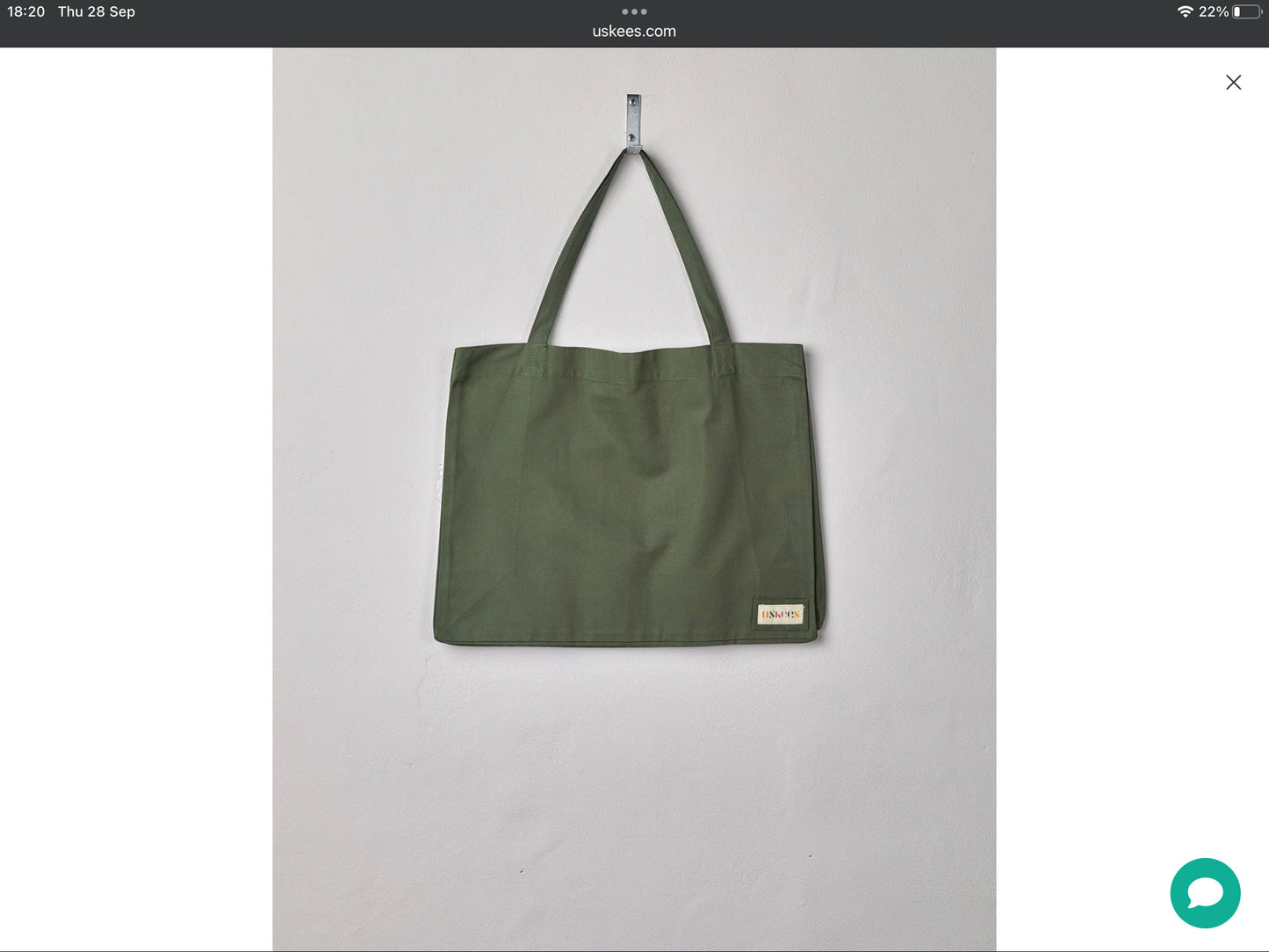 USKEES CLOTHING | LARGE TOTE | FOREST GREEN