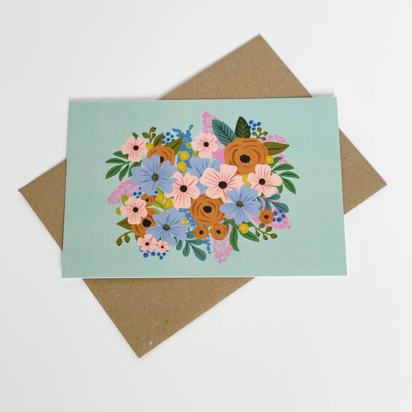 Lomond Paper Co - Green Flower Blank Greeting Card