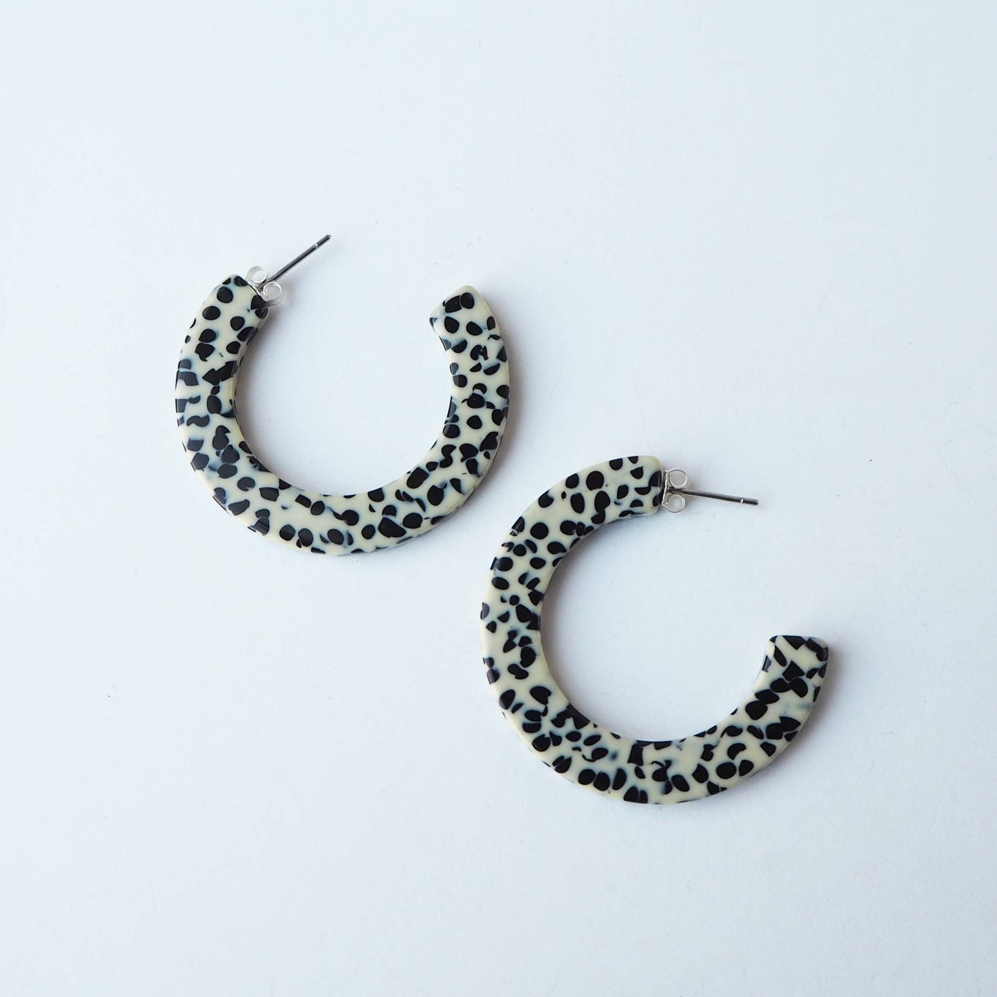 Custom Made - Marble Terrazzo Midi Hoop Earrings