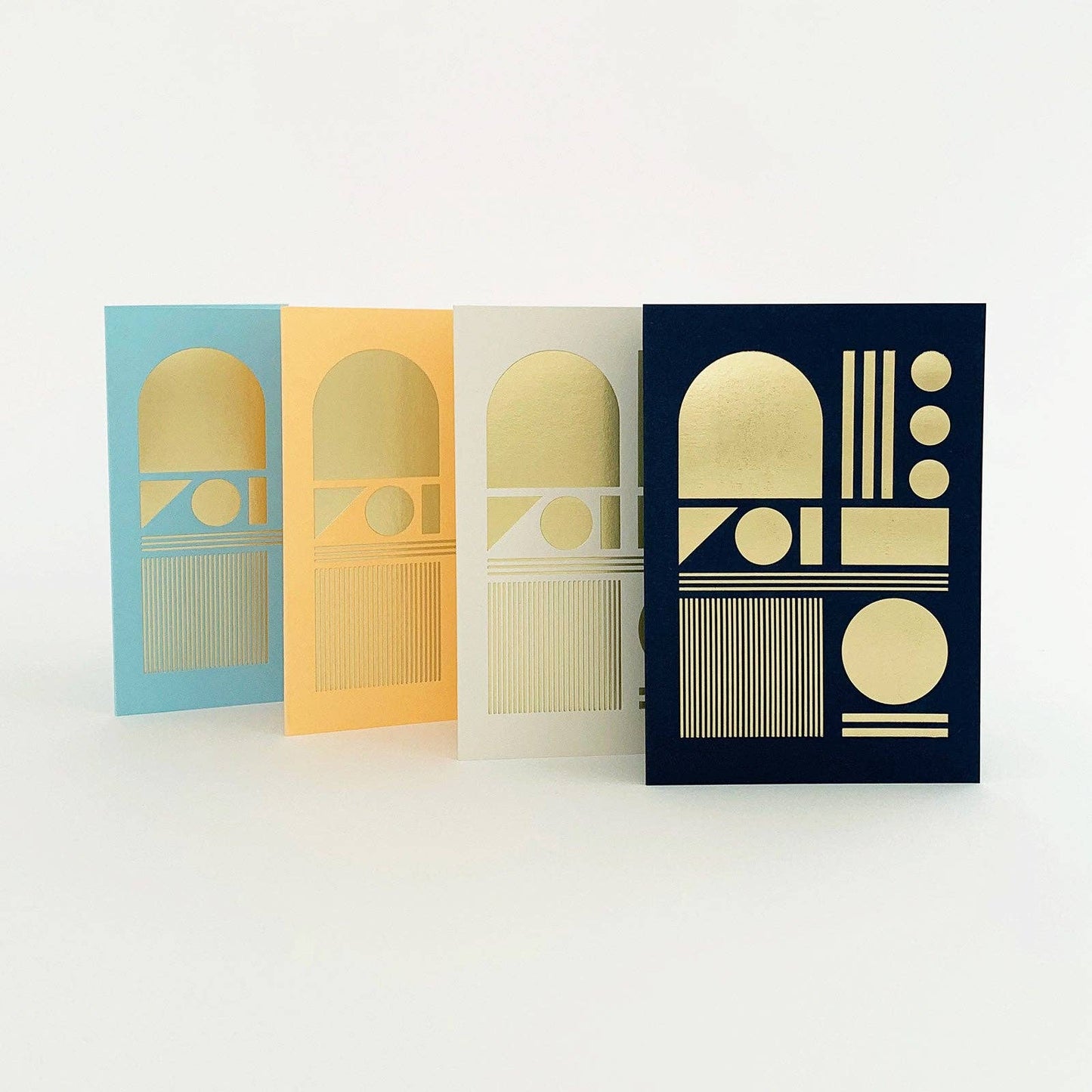 Tom Pigeon - Machine Card, Brass & Navy, Foiled Greetings Card