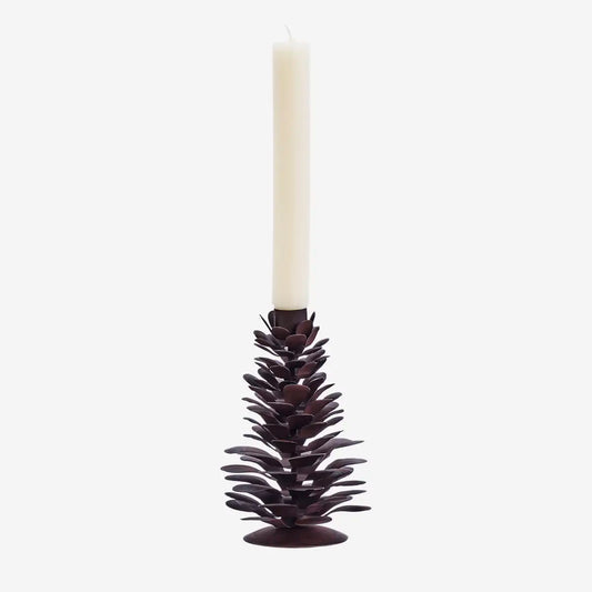 IRON PINECONE CANDLE HOLDER | RUST BROWN | MADAM STOLTZ