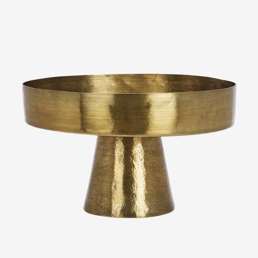 HAND HAMMERED ALUMINIUM PEDESTAL TRAY | ANTIQUE BRASS | MADAM STOLTZ