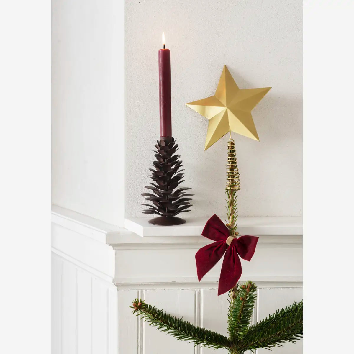 IRON PINECONE CANDLE HOLDER | RUST BROWN | MADAM STOLTZ