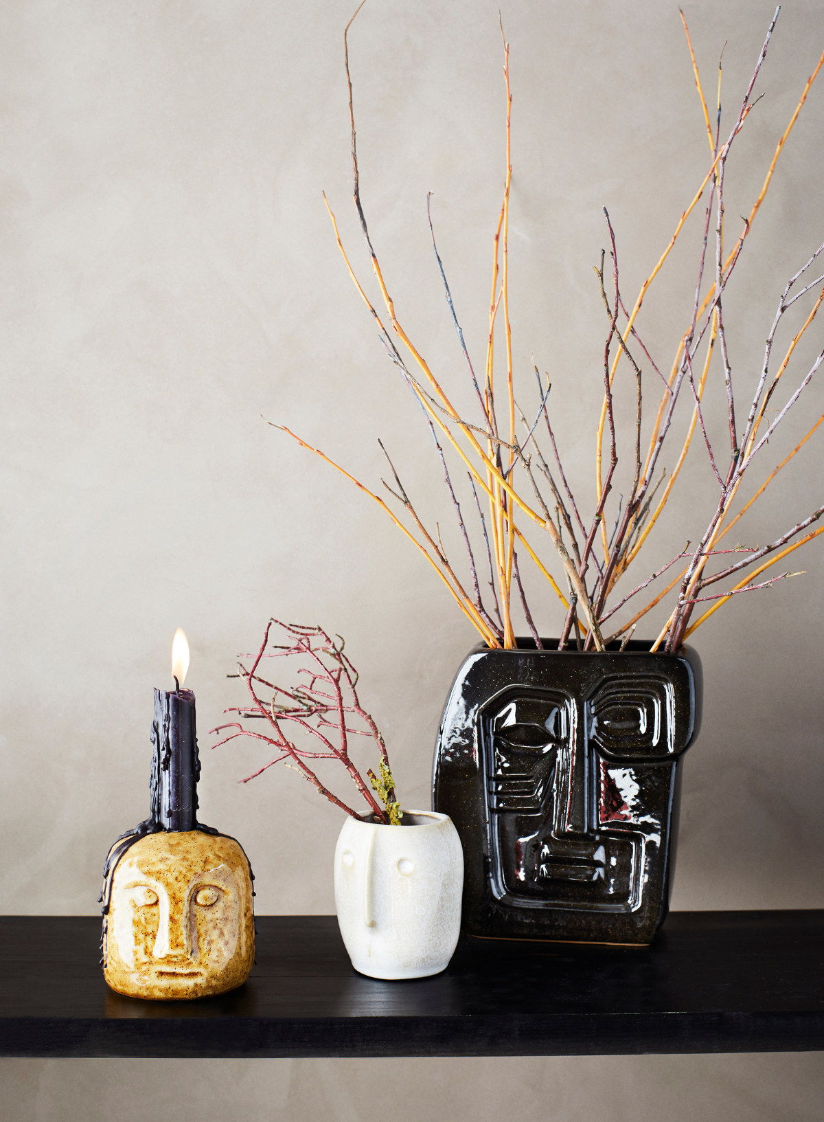 FLOWERPOT WITH FACE IMPRINT | WHITE | MADAM STOLTZ