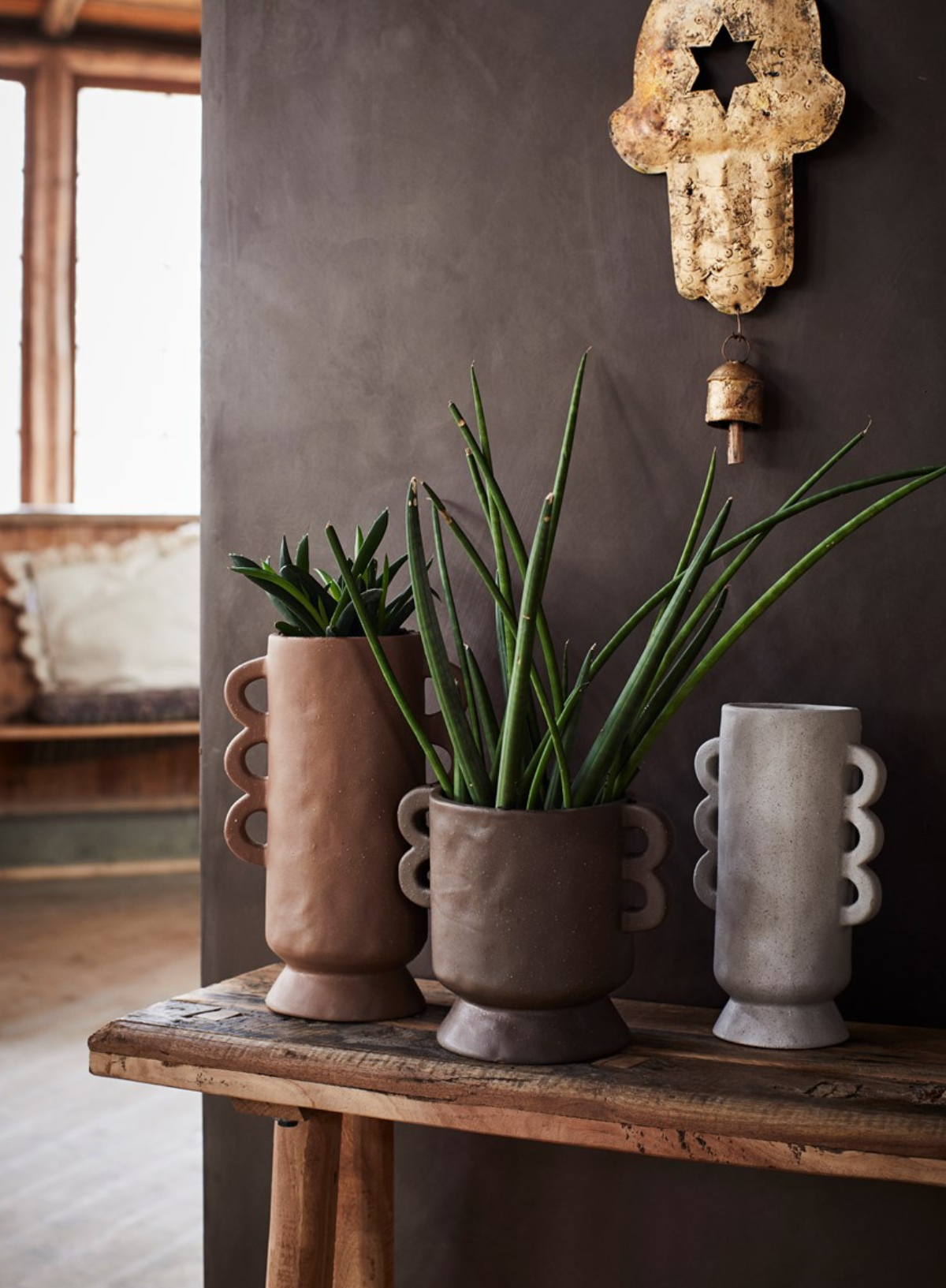 PLANTER | VASE | DARK BROWN | STONEWARE |MADAM STOLTZ