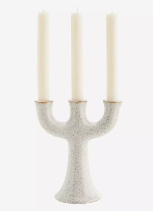 STONEWARE CANDLE HOLDER | WHITE | MADAM STOLTZ