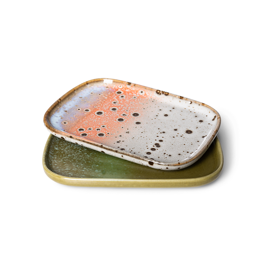 HKLIVING | 70s CERAMICS SMALL TRAY | SET OF 2 | ATLAS