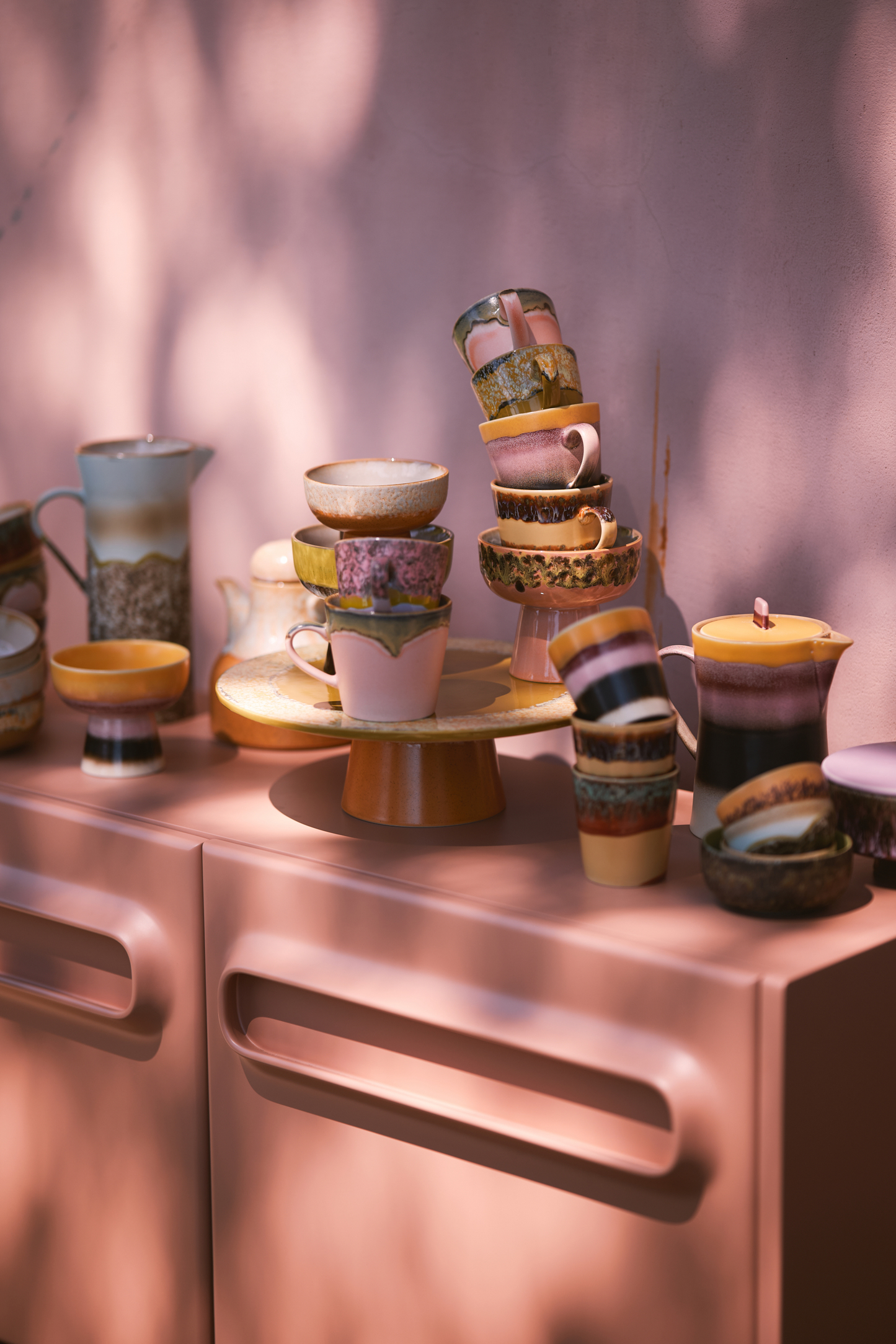 HKLIVING | 70s CERAMICS CAPPUCCINO MUGS | SET OF 4 | VISTA