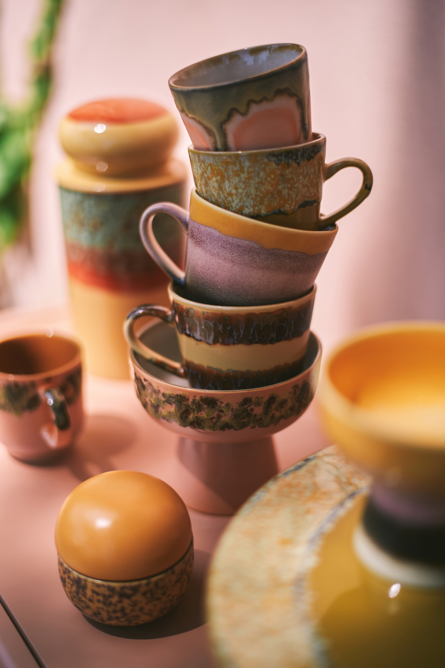 HKLIVING | 70s CERAMICS CAPPUCCINO MUGS | SET OF 4 | VISTA