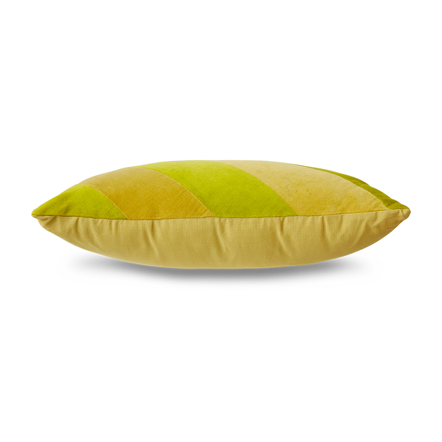 HKLIVING | STRIPED VELVET CUSHION | YELLOW & GREEN