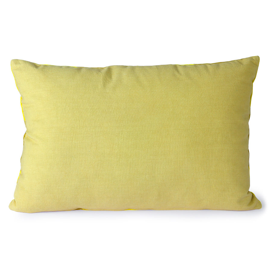 HKLIVING | STRIPED VELVET CUSHION | YELLOW & GREEN