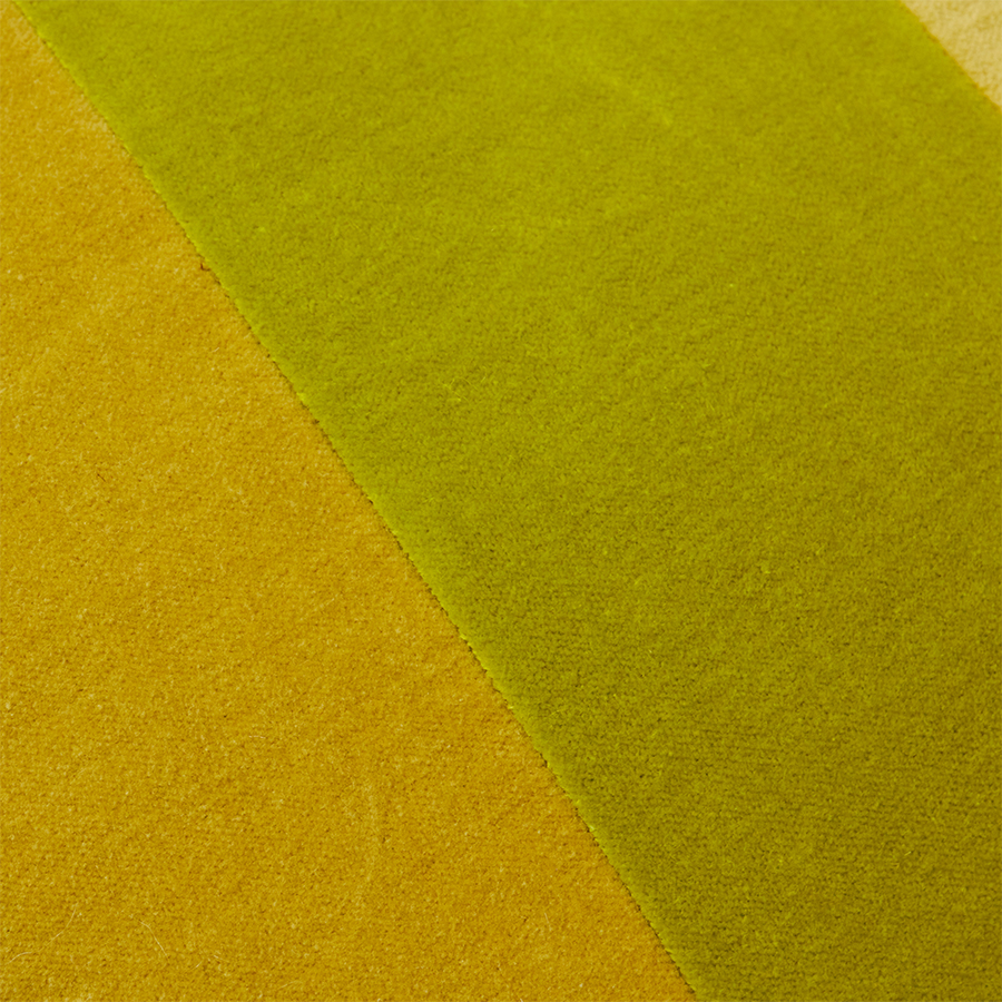 HKLIVING | STRIPED VELVET CUSHION | YELLOW & GREEN