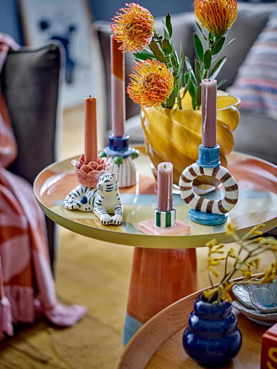 TACANA CANDLE HOLDER |GREEN |STONEWARE | BLOOMINGVILLE