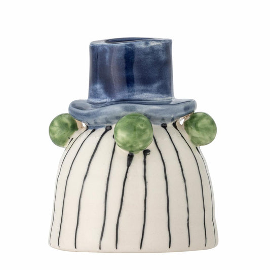 TACANA CANDLE HOLDER |BLUE |STONEWARE | BLOOMINGVILLE