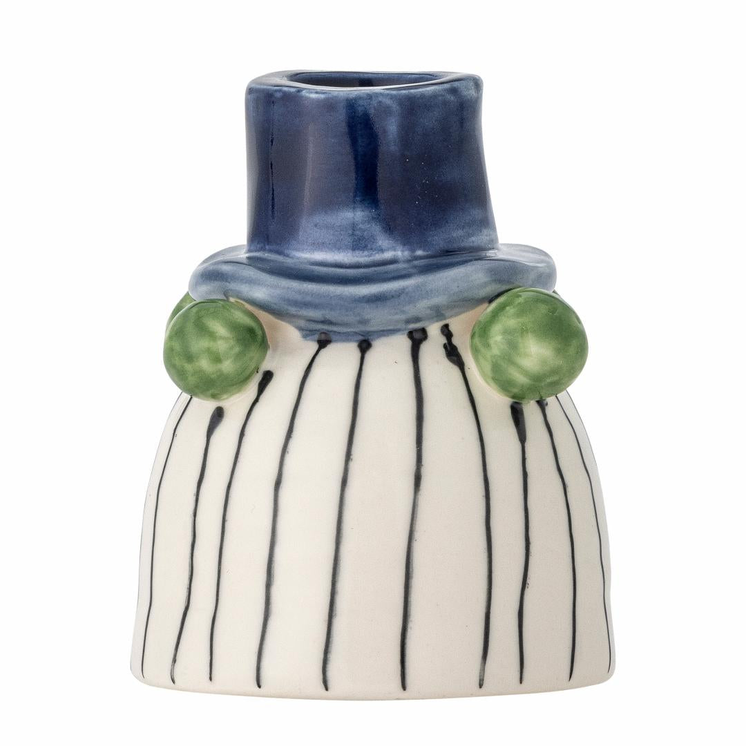 TACANA CANDLE HOLDER |BLUE |STONEWARE | BLOOMINGVILLE