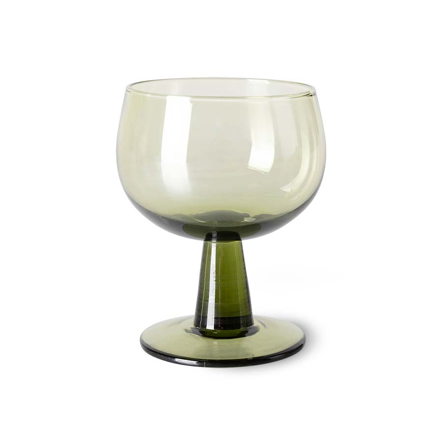 HKLIVING | THE EMERALDS | WINE GLASS LOW | OLIVE GREEN