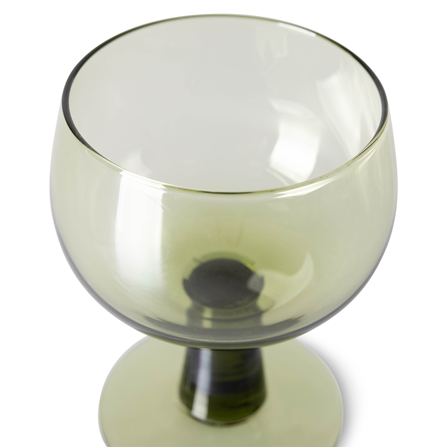 HKLIVING | THE EMERALDS | WINE GLASS LOW | OLIVE GREEN