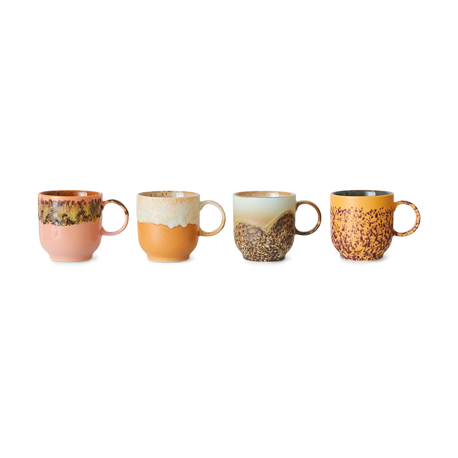 HKLIVING | 70s CERAMICS | CAFE MUGS | SET OF 4 | CAPE