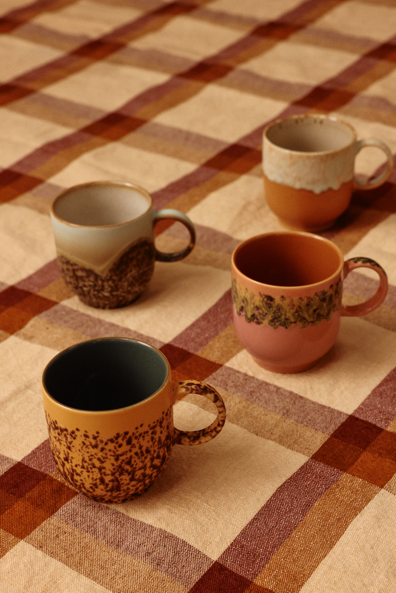 HKLIVING | 70s CERAMICS | CAFE MUGS | SET OF 4 | CAPE
