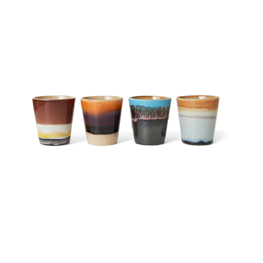 HKLINVING | 70s CERAMICS | RISTRETTO MUGS | SET OF 4 | SOLAR