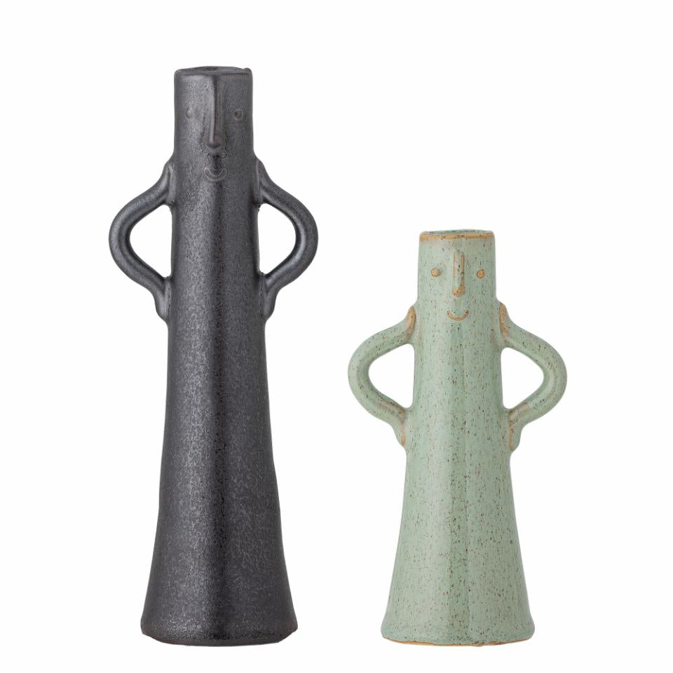 LITTLE MAN VASE | GREEN | BLACK | TWO SIZES | STONEWARE | BLOOMINGVILLE