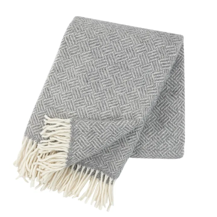 KLIPPAN | THROW | SAMBA | GREY | 100% LAMBSWOOL