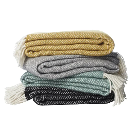 KLIPPAN | THROW | SAMBA | GREY | 100% LAMBSWOOL